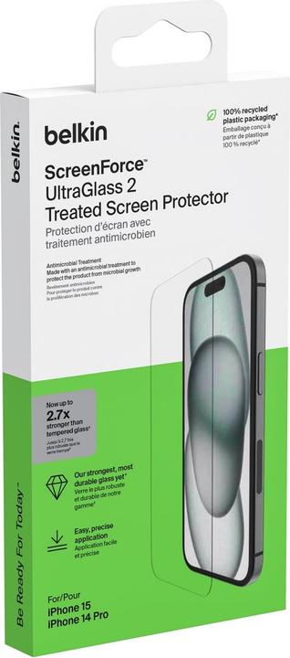 Image du produit Belkin ScreenForce Pro UltraGlass2 (1 pièce(s), Apple iPhone 15)