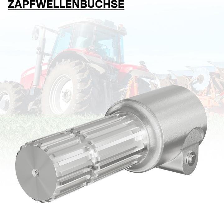 Produktbild Wiltec Zapfwelle 175mm Buchse Keilwellenaufnahme 1 3/8" Z6 für Ausgangswelle 1 3/4" Z20 (Traktorzubehör)