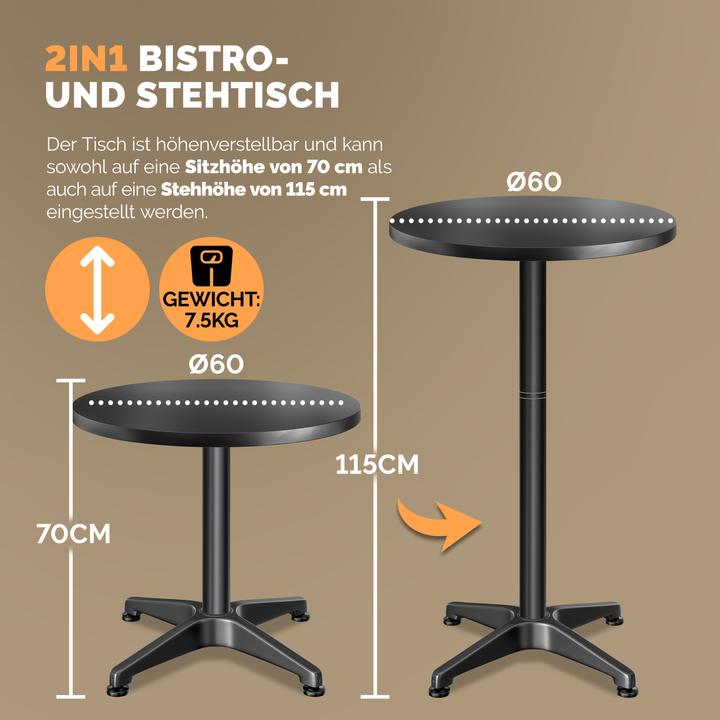 Produktbild Casaria Stehtisch (60 x 60 x 115 cm)