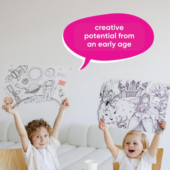 Actual product image Funny Mat Set of reusable colouring pages pets and wild animals, set of 2 (23 x 48 cm)