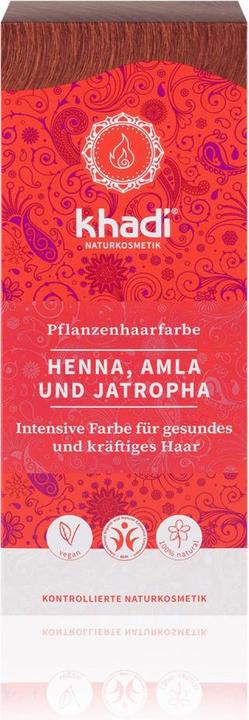 Image du produit Khadi Couleur de cheveux aux herbes Henné, Amla & Jatropha (Rouge)