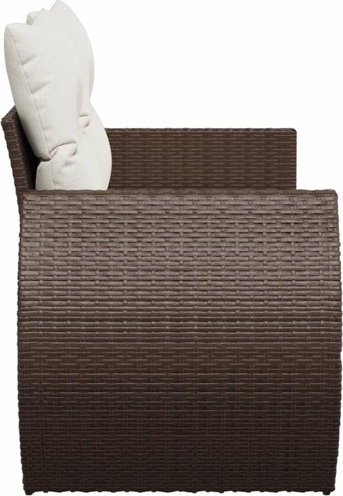 Produktbild VidaXL Gartensofa mit Kissen 2-Sitzer Outdoor Sofa Gartenstuhl Braun Poly Rattan