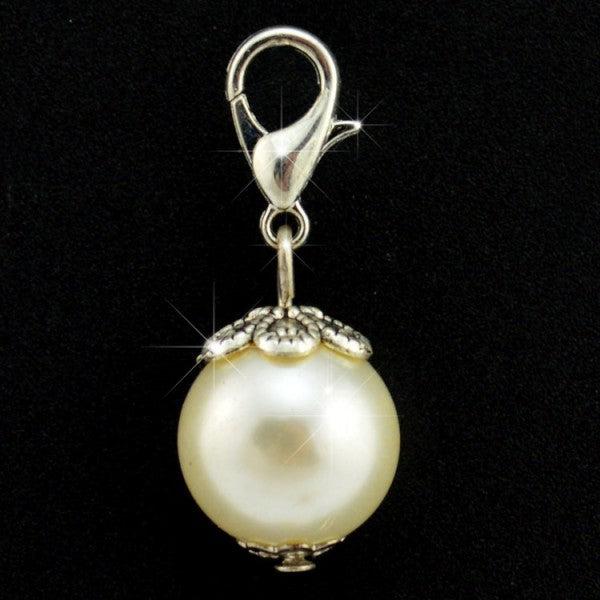 Hermex Charm Anhänger für Thomas Sabo / Pandora Armband - Weiss (Edelstahl)