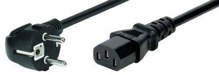 Produktbild Tecline Netzanschlusskabel, Schukostecker abgewinkelt an Kaltgerätebuchse, schwarz, 5 m Netzanschlusskabel f (5 m)