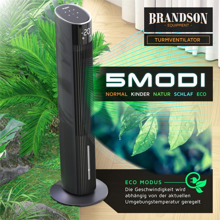 Immagine prodotto Brandson Mobiler Luftkühler mit Wasserkühlung, Klimagerät, 60W, WIFI, Verdunstungskühler, Turmventilator