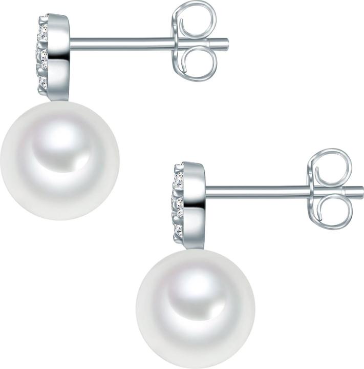 Immagine prodotto Valero Pearls Perla d'acqua dolce d'argento con zirconia cubica da donna - 32360 (Perle, Argento 925)