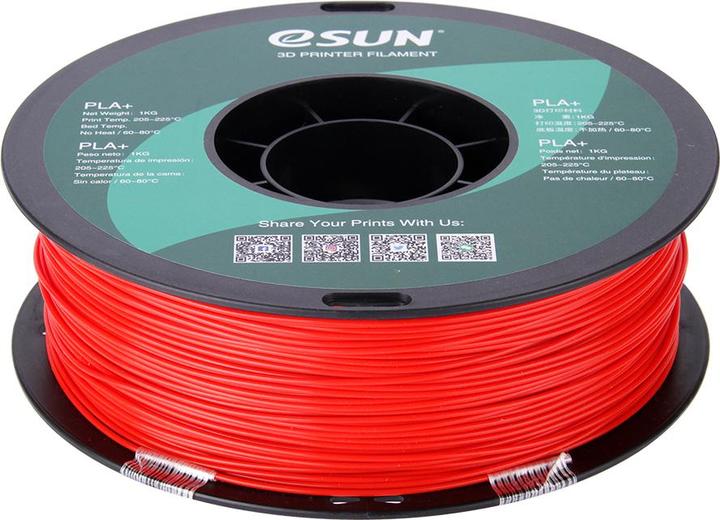 Actual product image eSUN PLA+ 1.75mm Red 1kg 3D Filament (PLA+, 1.75 mm, 1000 g, Red)