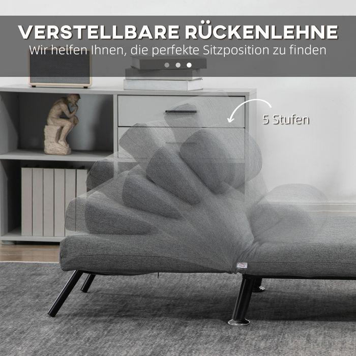 Image du produit Swisshandel24 Lit pliant, fauteuil-lit, dossier inclinable, acier, aspect lin, noir, 75x70x75cm