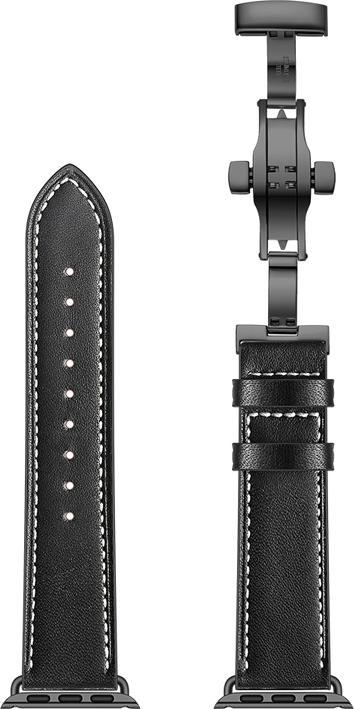 Actual product image EKO Watch strap genuine leather with folding clasp black (Genuine leather)