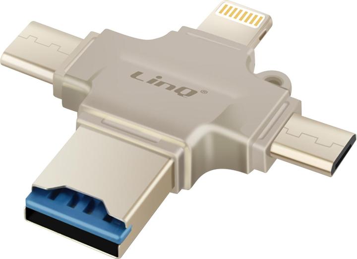 Image du produit LinQ OTG7976 Lecteur de carte Micro-SD OTG (Lightning, Micro USB, USB, USB-C)