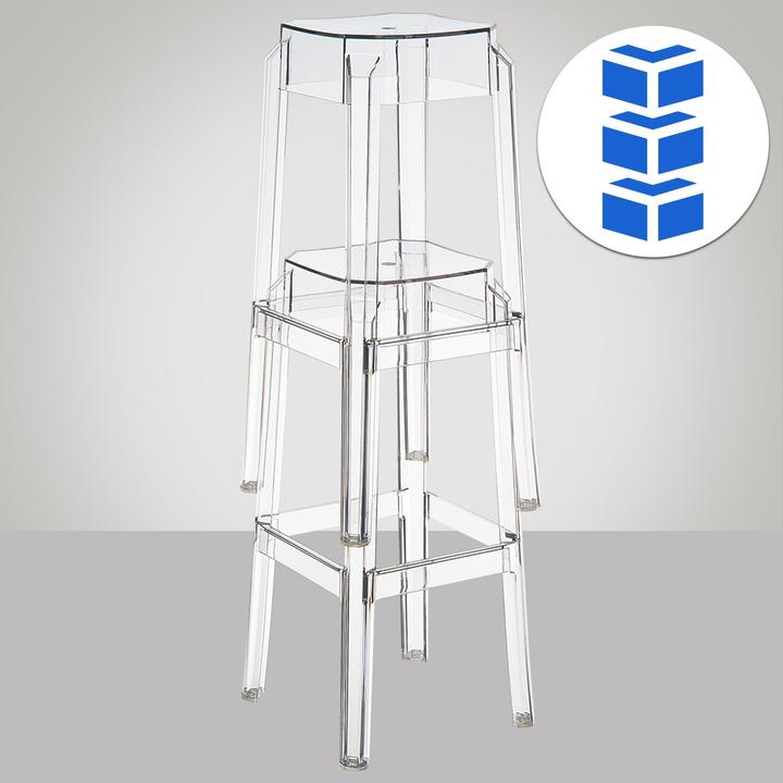 Actual product image CLP Set of 2 bar stools Fox, transparent