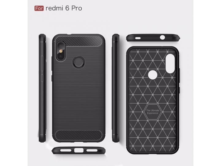 Produktbild Screenguard Xiaomi Redmi Note 6 Pro Hülle Carbon Brushed Soft TPU (Xiaomi Redmi Note 6 Pro)
