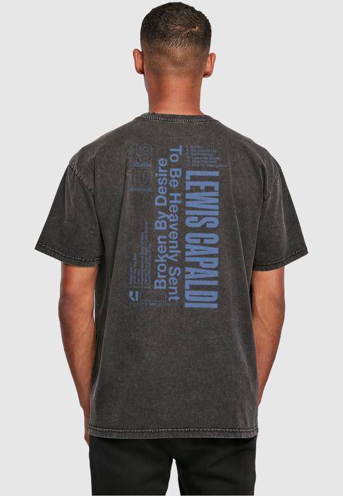 Actual product image Merchcode Lewis Capaldi - Tour grabsheet 3 Acid Washed Oversize Tee - 113795 (M)