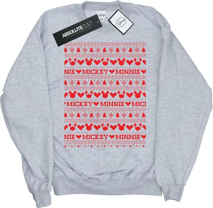 Disney Mickey And Minnie Christmas Fair Isle Sweatshirt Jungen