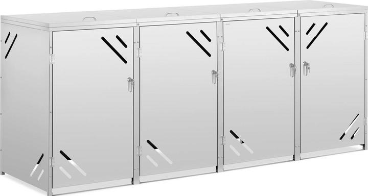 Produktbild Ulsonix Mülltonnenbox Edelstahl Mülltonnenverkleidung Mülleimerbox 4 x 240 l Schloss