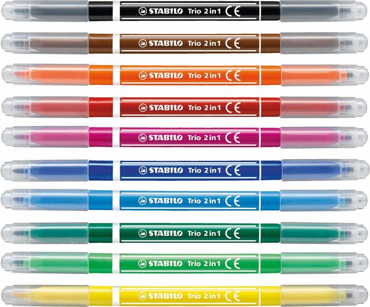 Produktbild STABILO Trio 2in1 Filzstift (Mehrfarbig, 10 x)