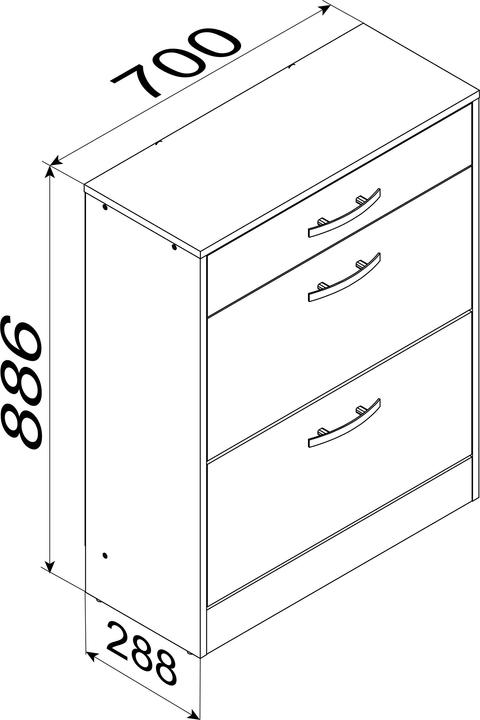 Produktbild VCM Holz Regal Kipper Schuhregal Schuhschrank Schuhkipper 2 Klappen Ablage Balia (70 x 29 x 89 cm)