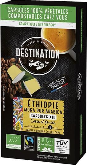 Actual product image Destination Grand Comptoir Moka Éthiopie - Capsules biodégradables et compostables (10 x Port.)