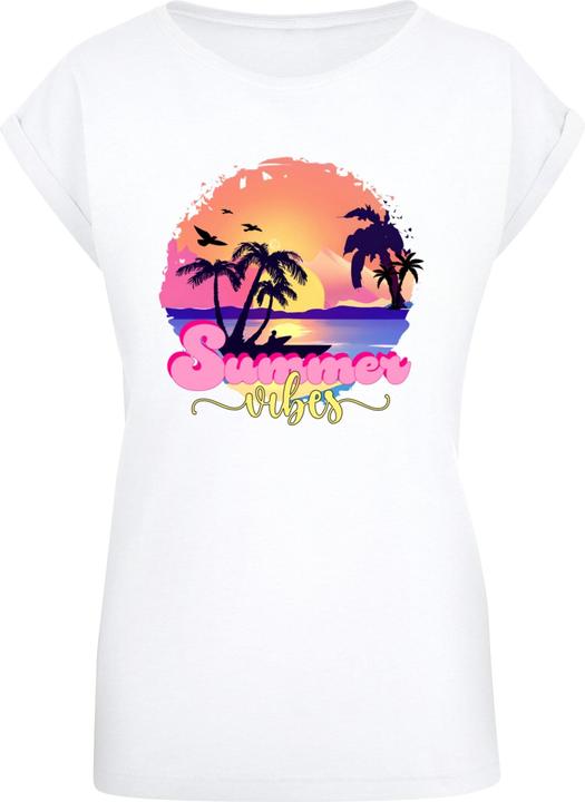 Actual product image Merchcode Ladies Summer Vibes Sunset Extended Shoulder Tee - 116527 (S)