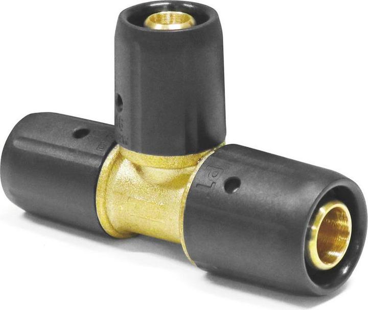 Produktbild Sanpro STECKFIT Steckfitting T-Stück Abgänge reduziert 20x2 - 16x2 - 16x2 DVGW (T-Verbindung)