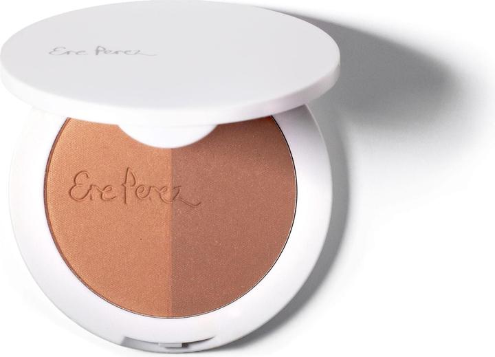 Actual product image Ere Perez Rice Powder Blush & Bronzer Roma (Roma: Peachy Blush and Copper Bronze, Highlighter, 9 g)