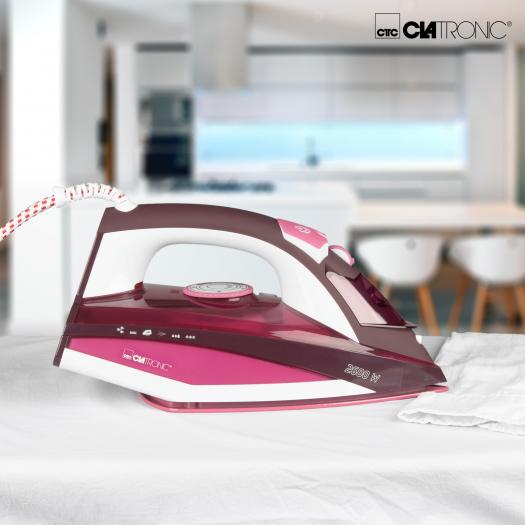 Produktbild Clatronic DB 3705 Dampfbügeleisen 2600W Keramiksohle weiss-rot (2600 W)
