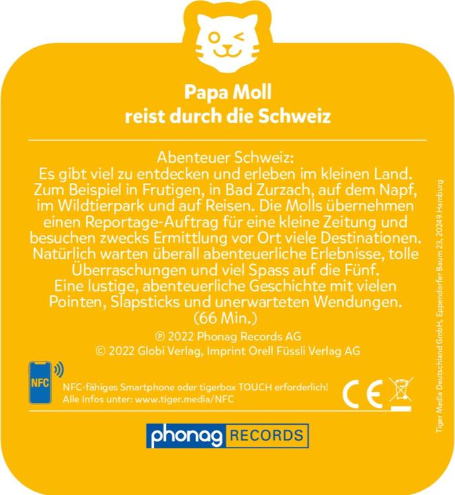 Actual product image Tigermedia tigercard - Papa Moll travels through Switzerland (Swiss German)