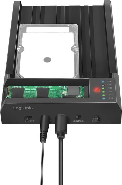 Actual product image LogiLink USB 3.2 Gen 2 Quickport, 2-port, for SATA HDD/SSD and M.2 NVMe SSD (2 Ports)