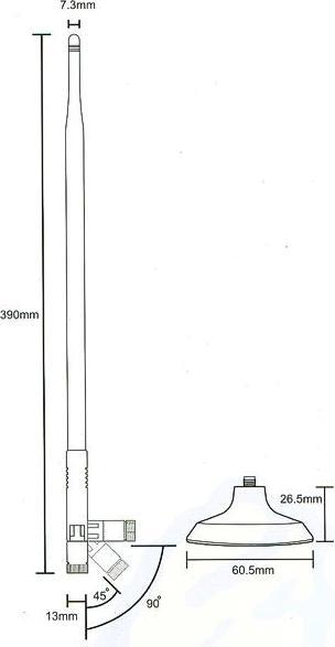 Produktbild Alfa Network ARS-N19M BP - ARS-N19MBP - 2.4 GHz 9 dBi Antenne + Magnetfuss