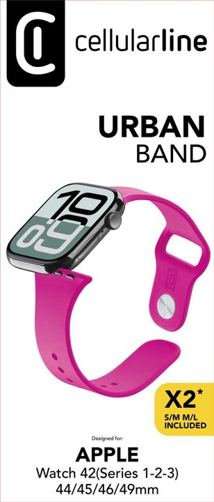 Actual product image Cellularline Urban Band für Apple Watch (Serie 1/ 2/ 3) 44/ 45/ 46/ 49mm (Silicone)