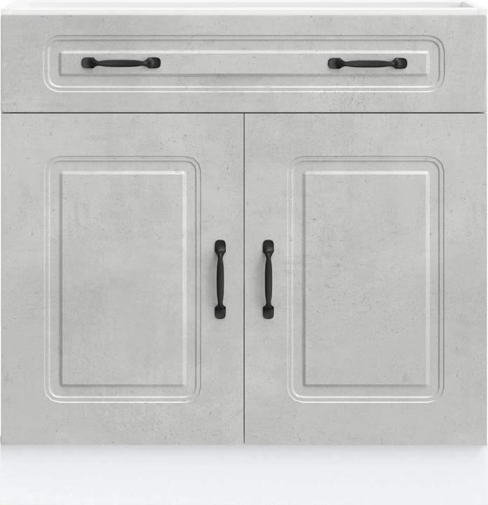 Image du produit VidaXL Élément bas de cuisine Kalmar Gris béton Bois composite Élément bas d'évier (80 x 46 x 81.5 cm)