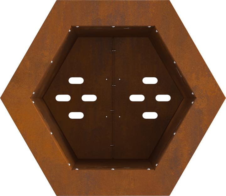 Image du produit VidaXL anneau de feu sans fumée hexagonal 38x38x51 cm acier résistant aux intempéries (38 cm)