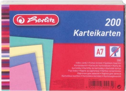 Image du produit Herlitz Fiches (A7, 170 g/m², 200 x)