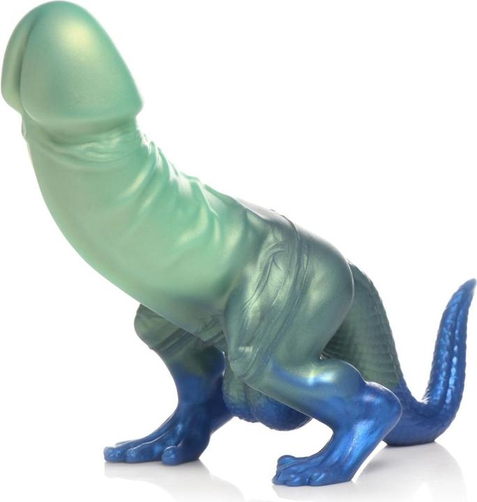 Produktbild Creature Cocks XR Brands Jurassic Cock Dinosaurier Dildo Grün & Blau