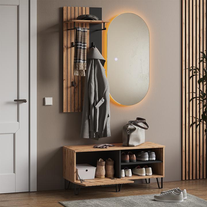 Actual product image Vichy Wardrobe Amber, Oak Wotan, 43 x 110 cm 3 parts