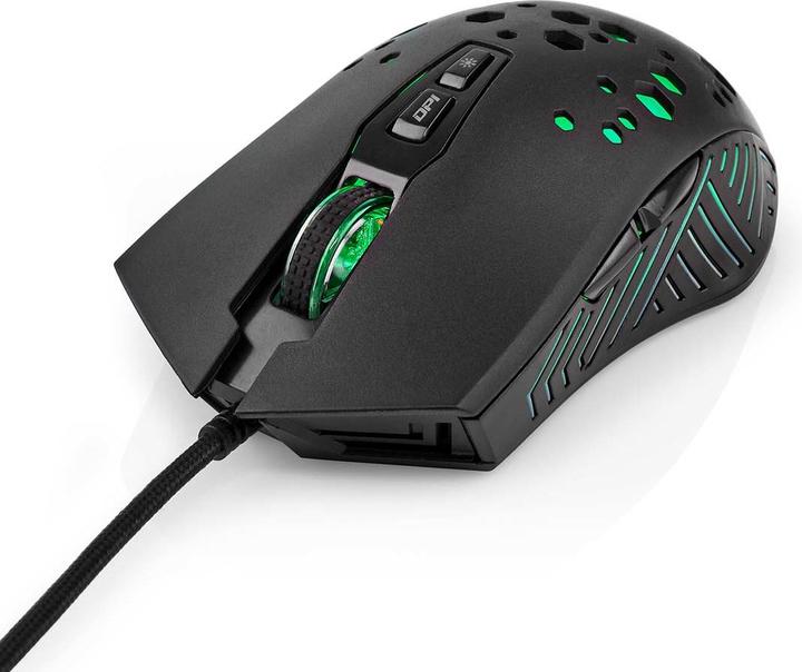 Actual product image Nedis Gaming Mouse | Wired | 800 / 1200 / 2400 / 3200 / 4800 / 7200 dpi | Adjustable DPI | Anz (Cable)