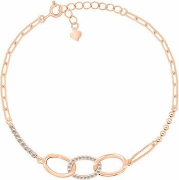 Brilio Silver - Gold-plated women's bracelet with clear zircons BRC159W