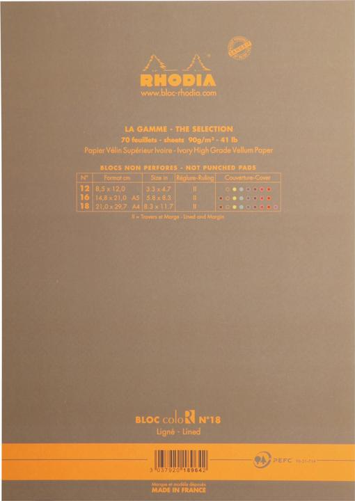 Actual product image Rhodia Blocks stapled 90g Basics (A4, Lined, Soft cover)