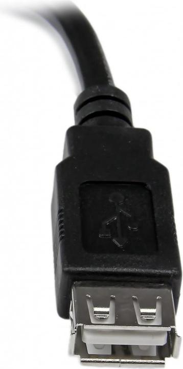 Actual product image StarTech USB 2.0 Extension 15cm - USB-A extension cable plug to socket - Black (0.15 m, USB 2.0)