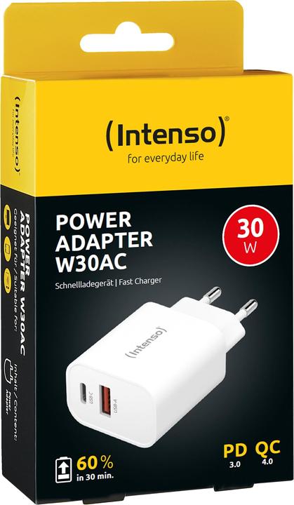 Image du produit Intenso Adaptateur 1x USB-A vers 1x USB-C blanc (30 W)