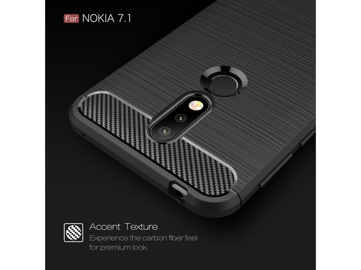 Produktbild Screenguard Nokia 7.1 Hülle Carbon Brushed Soft TPU (Nokia 7.1)