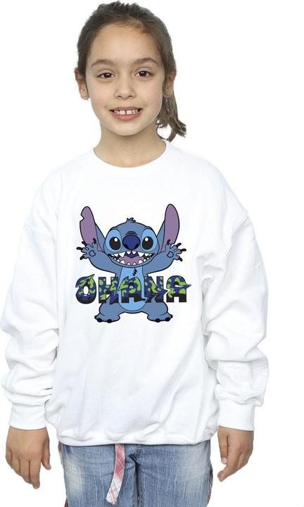 Produktbild Disney Lilo And Stitch Ohana Blue Glitch Sweatshirt Mädchen (116)