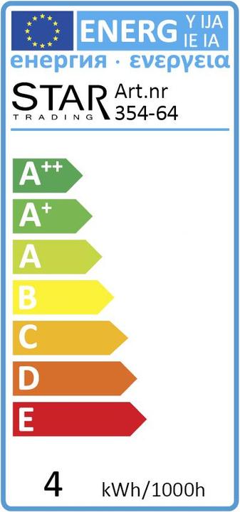 Energy Label Star Trading A60 (E27, 3.70 W, 70 lm, 1 x, G)