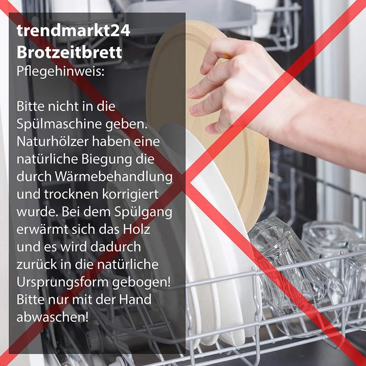 Produktbild trendmarkt24 Holz Brotzeitbrett Holz Ahorn Ø 24 cm rund 15mm Schinkenteller Schinkenbrett Schneidebr