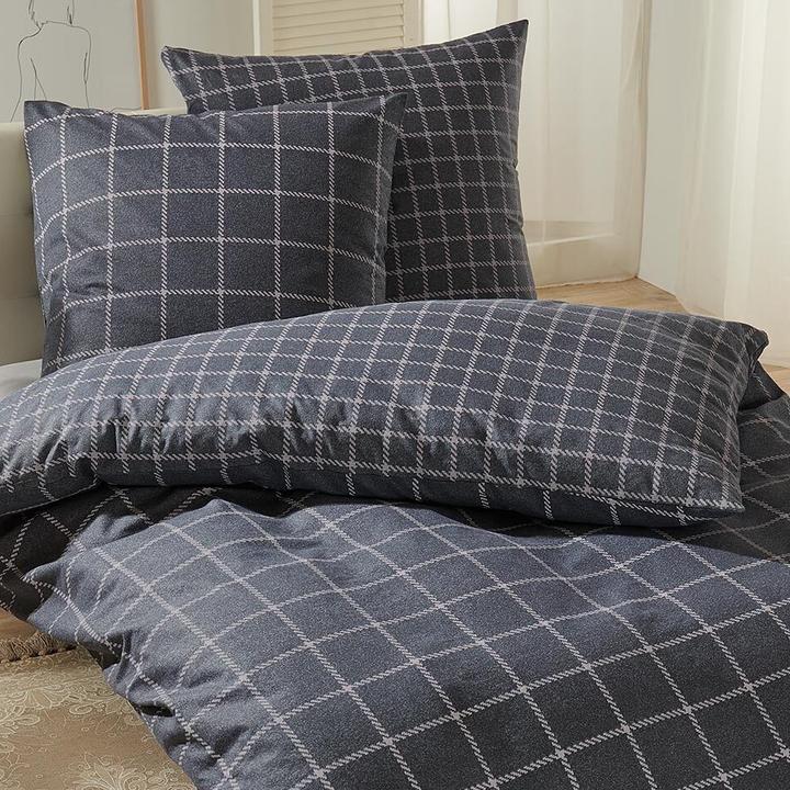 Actual product image Traumschlaf Check anthracite (Bedding set, 70 x 90 cm, 140 x 200 cm)
