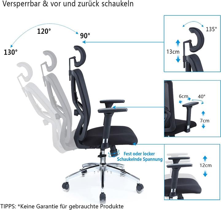 Actual product image Ticova Desk chair with lumbar support