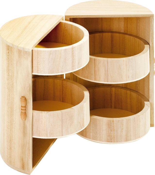 Actual product image VBS Cabinet with 4 compartments, round, raw wood, Ø approx. 15 x H 20.5 cm