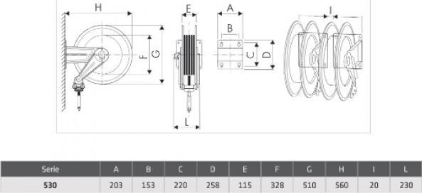 Produktbild Elmag - INDUSTRIE Schlauchaufroller '530/32' für Wasser 130°C, 20 m, 3/8', 200bar