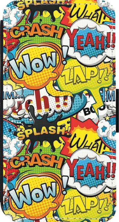 Immagine prodotto PhoneLook Copertina del portafoglio cartoni animati neri slogan (Apple iPhone 13 Pro)