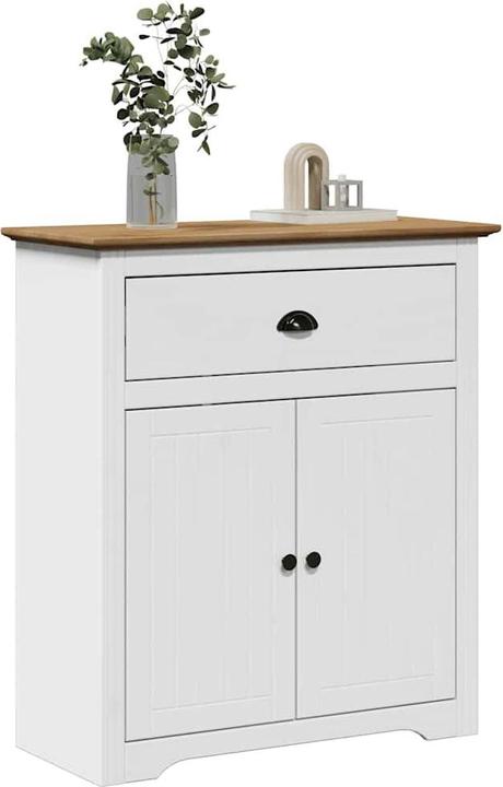 Produktbild VidaXL Flurschrank BODO Weiss und Braun 80x35x90 cm Flurmöbel Schrank (80 x 35 x 90 cm)
